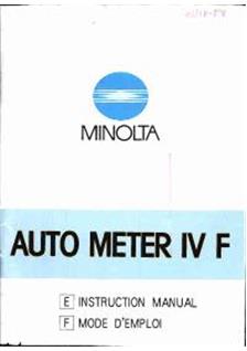 Minolta Auto Meter 4 F manual. Camera Instructions.